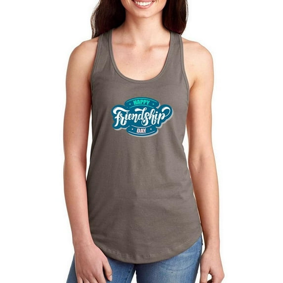 Friendship Day Aqua Pink Racerback Tank Women -Image by Shutterstock, Female Medium