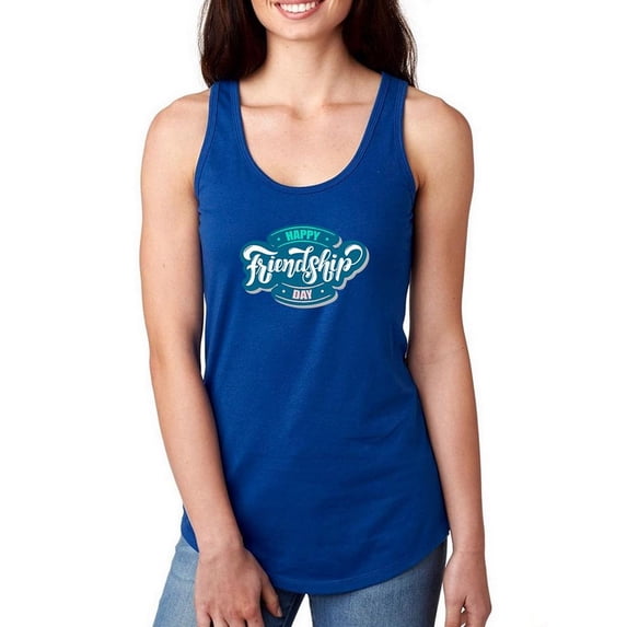 Friendship Day Aqua Pink Racerback Tank Women -Image by Shutterstock, Female XX-Large