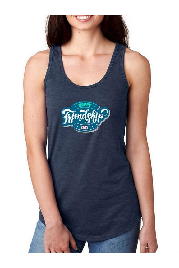 Friendship Day Aqua Pink Racerback Tank Women -Image by Shutterstock, Female XX-Large