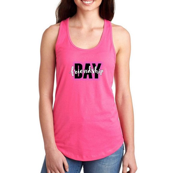 Friendship Day Big Bold Text Racerback Tank Women -Image by Shutterstock, Female Small