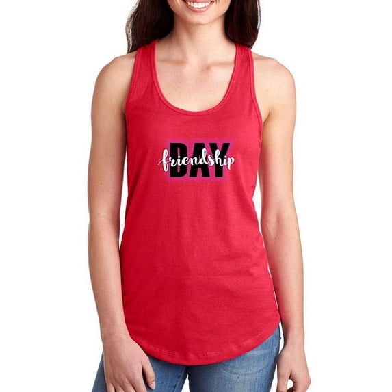 Friendship Day Big Bold Text Racerback Tank Women -Image by Shutterstock, Female Small