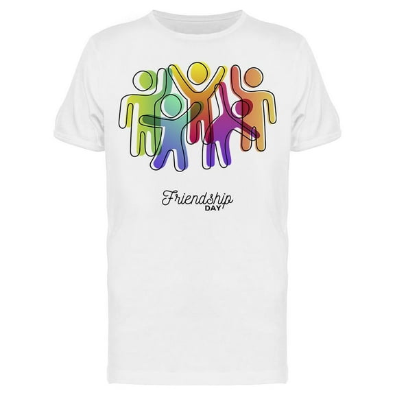 Friendship Day Colorful Group T-Shirt Men -Image by Shutterstock, Male XX-Large