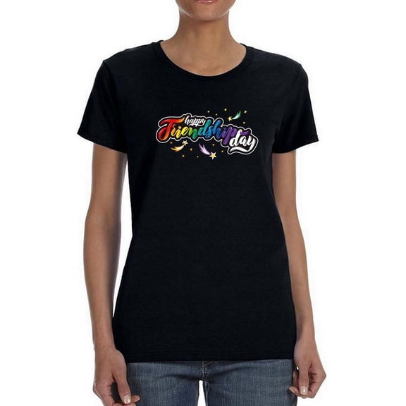 Friendship Day Colorful Text Shaped T-Shirt Women -Image by Shutterstock, Female Small