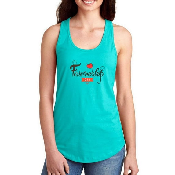 Friendship Day Cute Doodles Racerback Tank Women -Image by Shutterstock, Female Large