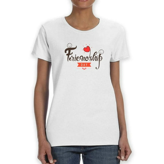 Friendship Day Cute Heart Shaped T-Shirt Women -Image by Shutterstock, Female Medium