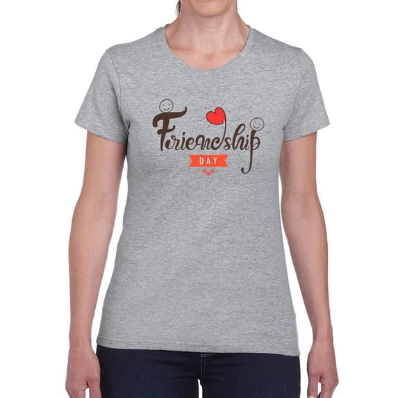 Friendship Day Cute Heart Shaped T-Shirt Women -Image by Shutterstock, Female Small