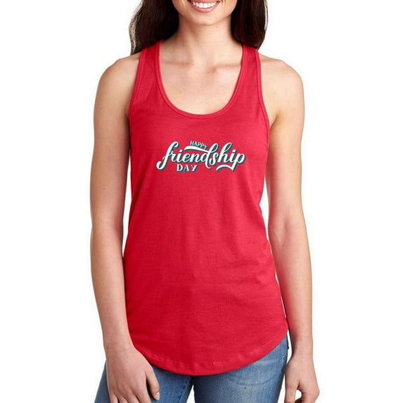 Friendship Day Italic Text Racerback Tank Women -Image by Shutterstock, Female x-Small
