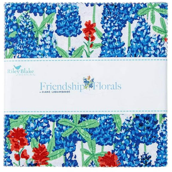 Friendship Florals Riley Blake Stacker by Diane Labombarbe; 42 - 5" Precut Fabric Quilt Squares