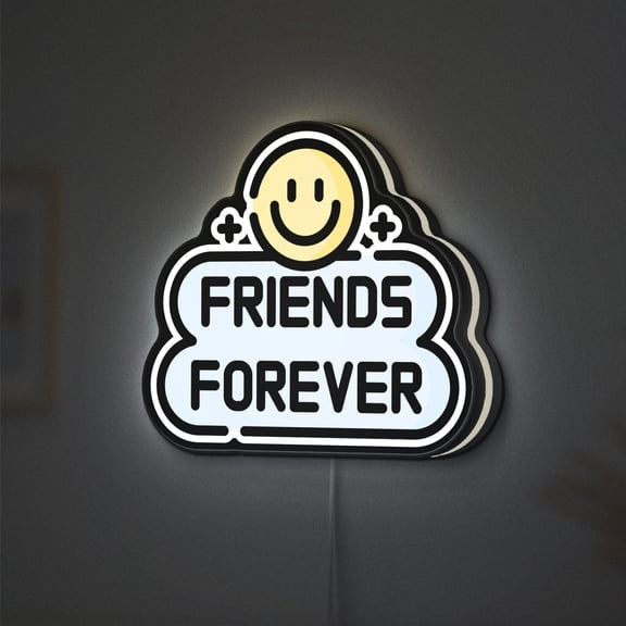 Friendship Forever 3D Novelty Light Box, Custom Text Option, Heartwarming Decor for BFFs and Love-Themed Corners (Height 8 inch, 20cm)