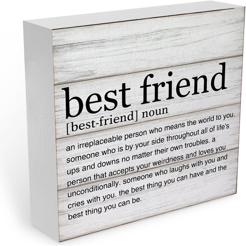Friendship Gift For Best Friend Wooden Box Sign Best Friend Definition