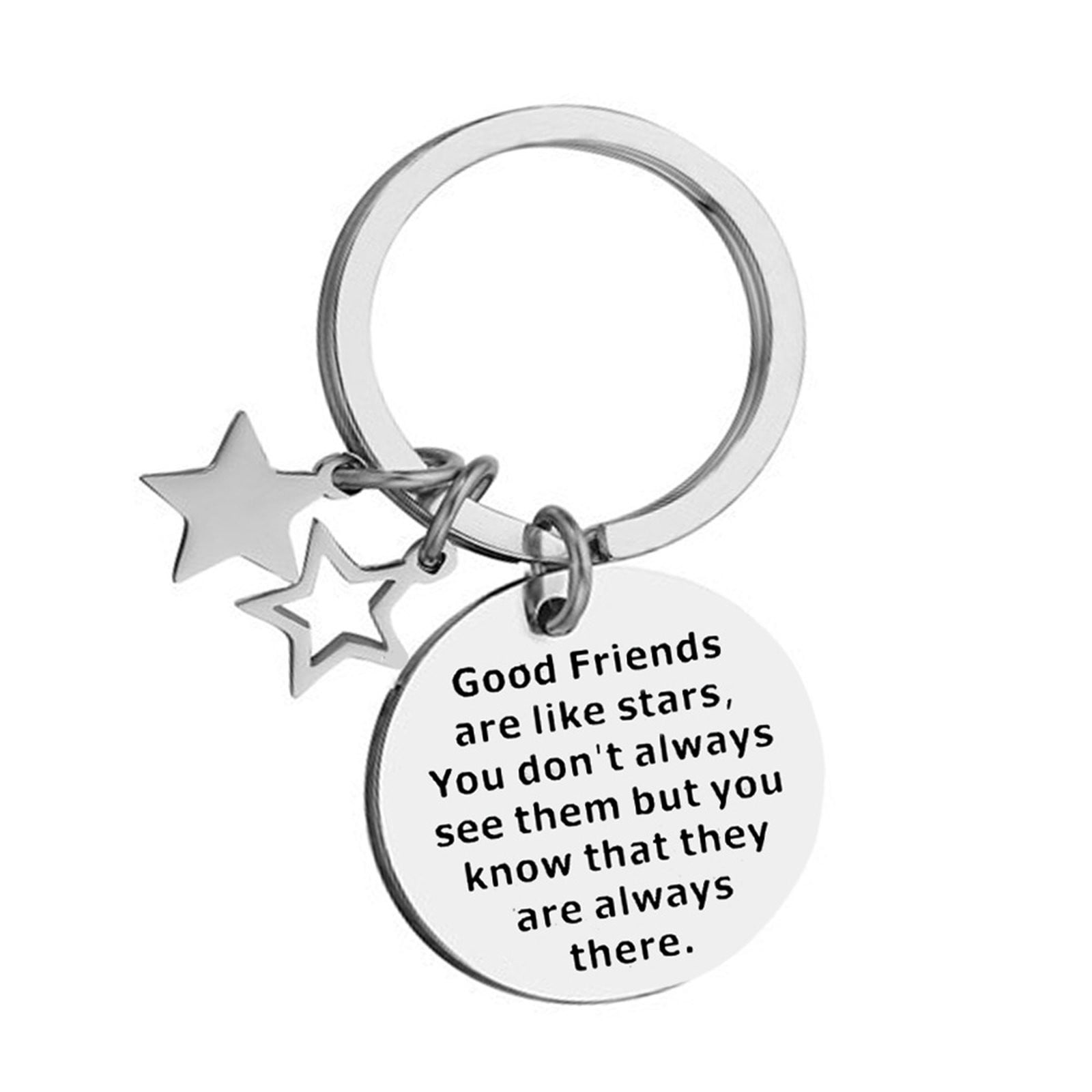 Friendship Keychain For Besties - Inspirational Quote Gift For Women, BFF, Soul Sister | Silver Keepsake Keyring
