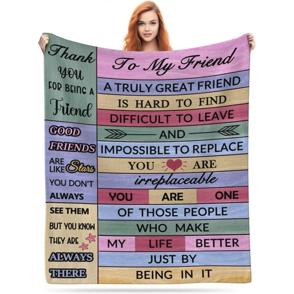 Friendship Gifts for Women Friends Best Friend Fleece Blanket Gifts for Women Female BFF Bestie Soul Sister Birthday Gifts for Women Friendship Throw Blanket for Bed Valentines Day Gifts 60" x 50"