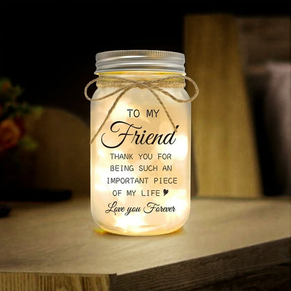 Friendship Gifts for Women, Mason Jar Night Lights for Friend, Gifts for Friends Best Friend Birthday Gifts, Thankgiving Christmas Gifts for Women