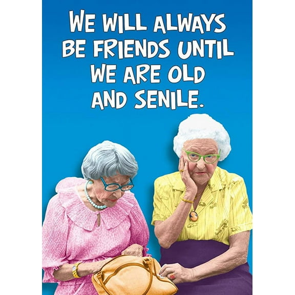 Friendship Greeting Card (5" x 7") by Smart Alex | 3 Pack + 3 Envelopes (Old and Senile)