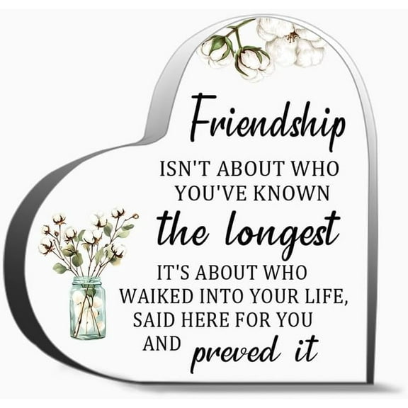 Friendship Isn T About Who You Ve Known Gifts For Women Men,Acrylic Heart Keepsake For Teacher Colleague Boss Family And Friends