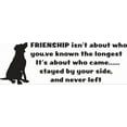 thumbnail image 1 of Friendship Isnt About Who You Known The Longest Its About Who Came Stayed By Your Side & Never Left Quote Dog Custom Wall Decal Vinyl Sticker 15 Inches X 30 Inches, 1 of 1
