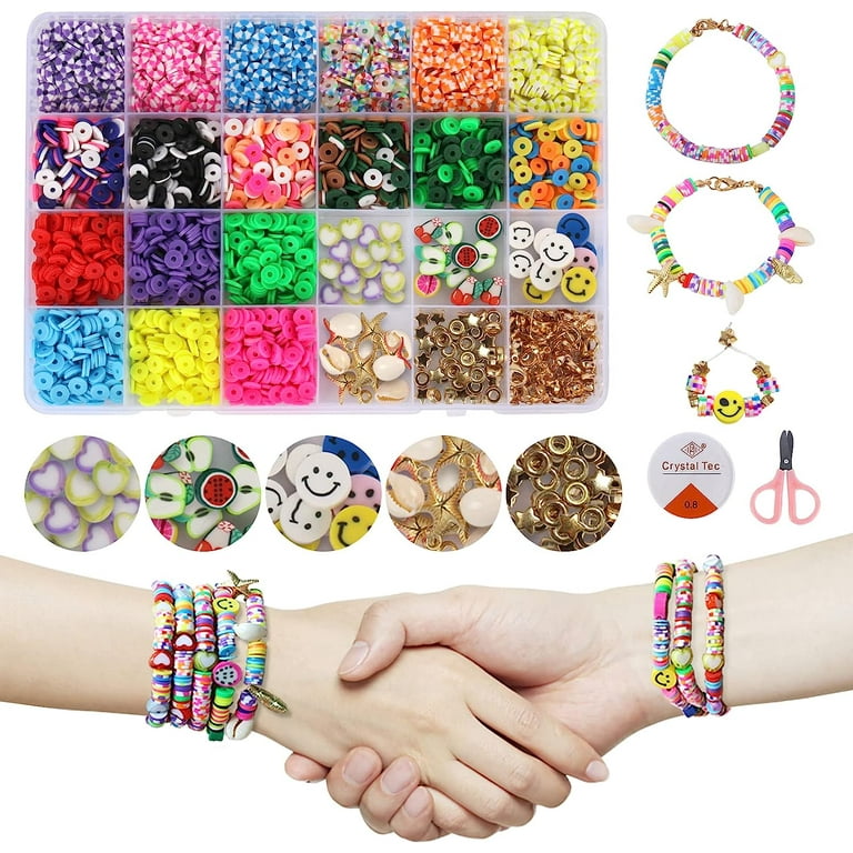 Friendship Jewellery Making Kit Presents for 4 5 6 7 Year Old Girls Clay  Beads Bracelet Making Kit Gifts for 7 8 9 10 11 12 Year Olds Girls Teen, Clay  Beads for Teenage Toys Gifts Christmas 
