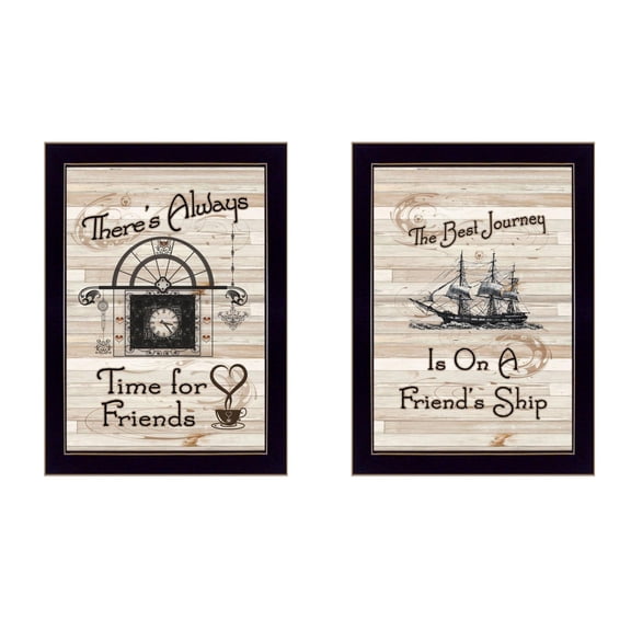 TrendyDecor4U Friendship Journey 2-Piece Vignette By Millwork Wall Art V422-712
