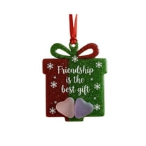 Friendship & Joy Sea Glass Ornaments Handmade Acrylic Friendship Keepsake Christmas Decoration for Best Friends,Snowflake-Shaped Christmas Pendant for Xmas Tree Hanging,A