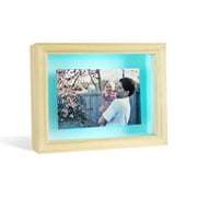 Friendship Lamp® Knotty Pine Wood Picture Frame Handmade in USA - Wi-Fi Touch Lamp LED Light for Long-Distance, Connection, Relationship, Friendship, Gift, Over 200 Colors, App Setup - Single