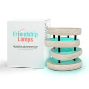 Friendship Lamp® Long Distance Touch Lamps – WiFi Connected, Long Distance Gifts, Touch Activated Table Lamp, Long Distance Friendship Gifts, LED Light -Mid-Century White/Black - Single