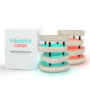 Friendship Lamp® Long Distance Touch Lamps – WiFi Connected, Long Distance Gifts, Touch Activated Table Lamp, Long Distance Friendship Gifts, LED Light -Mid-Century White/Black - Set Of 2