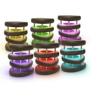 Friendship Lamp® Mid-Century Knotty Alder Wood Design Handmade in USA - Wi-Fi Touch Lamp LED Light for Long-Distance, Connection, Relationship, Friendship, Gift, Over 200 Colors -Kona Gold- Set of 6