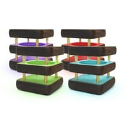 Friendship Lamp® Mini Square Mid-Century Wood Design Handmade in USA - Wi-Fi Touch Lamp Light for Long-Distance, Connection, Relationship, Gift, Over 200 Colors, App Setup -Kona Gold - Set of 4