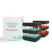 Friendship Lamp® Mini Square Mid-Century Wood Design Handmade in USA - Wi-Fi Touch Lamp Light for Long-Distance, Connection, Relationship, Gift, Over 200 Colors, App Setup -Kona Gold - Set of 2