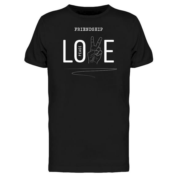 Friendship Love Peace Font T-Shirt Men -Image by Shutterstock, Male Large