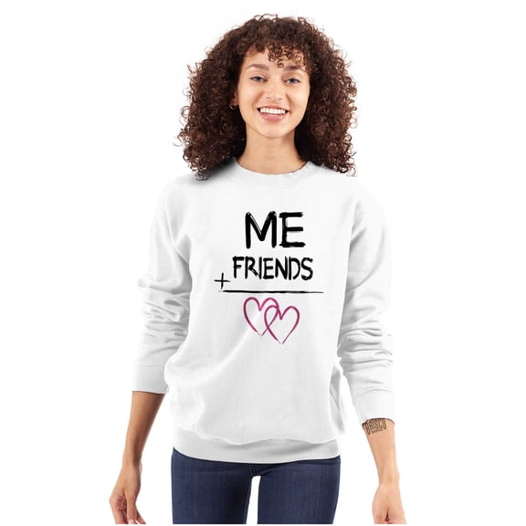 Friendship Math Besties Love Heart Women Plus Size Crewneck Sweatshirt Brisco Brands 2X