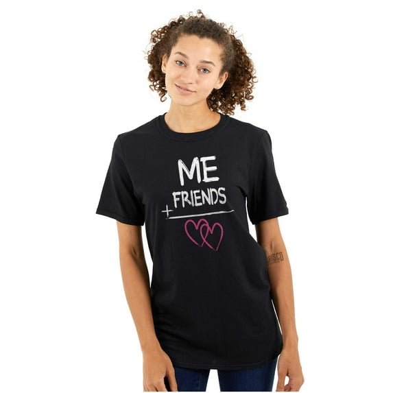 Friendship Math Besties Love Heart Women's Plus Size Graphic Tee Brisco Brands 2X