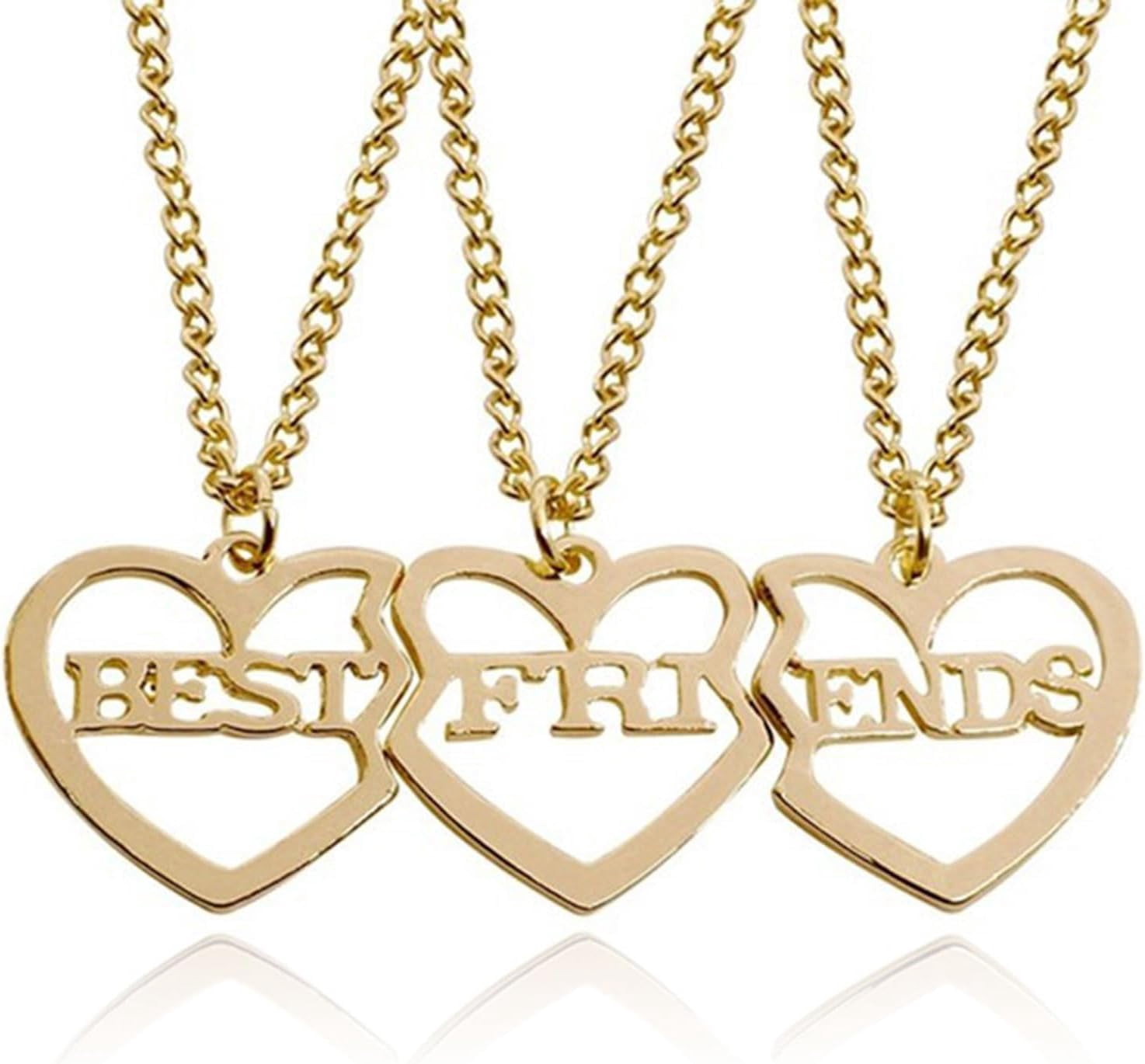 Friendship Necklace for 3 Bff Necklaces Cute Heart Matching Necklace — free download