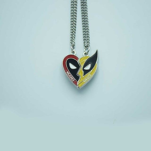 Friendship Necklace, Deadpool & Wolverine Inspired Best Friend Necklace for 2