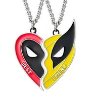 COPILIYY Friendship Necklace, Deadpool & Wolverine Inspired Best Friend Necklace for 2