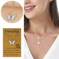 thumbnail image 1 of Friendship Necklace for Women 2pcs Oil Drop Butterfly Pairing Pendant Necklace Clavicle Chain Choker Jewelry Birthday Gift, 1 of 2