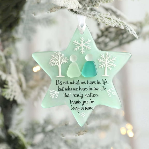 Friendship Ornament under $5! Cagogo Snowflake Sea Glass Friendship Ornament, Handcrafted Acrylic Christmas Decor, Eternal Friendship Keepsake, Holiday Gift Idea, Winter Themed Decoration