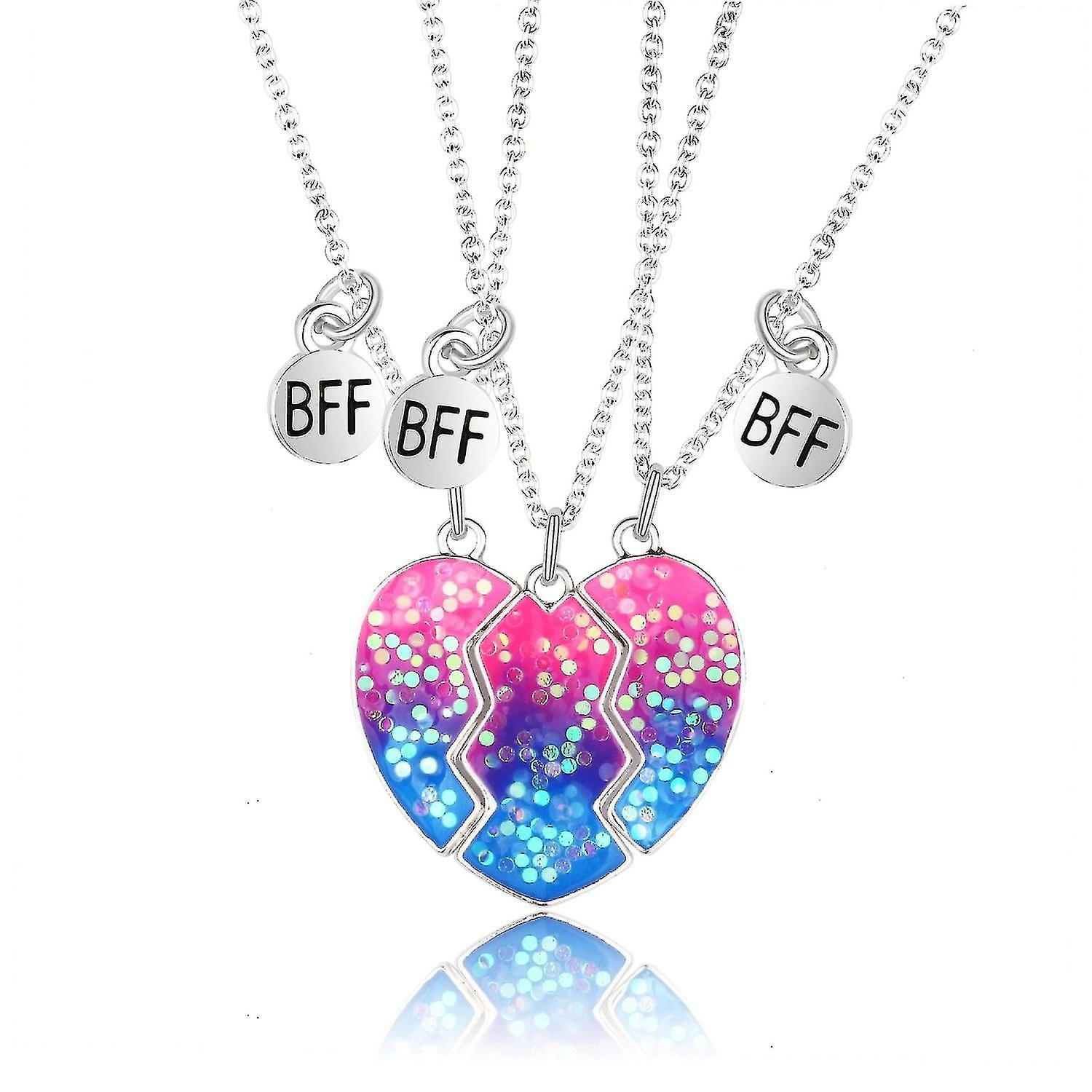 BFF Split Heart Necklace Set – Not Sisters By Blood Pendant, 2-Piece Best Friend Gift