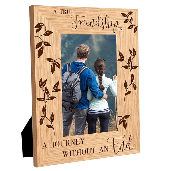 Friendship Picture Frame Friends Wood Photo Frames Engraved Display Wooden Tabletop Postcard Frame for Hanging Wall Gallery Birthday