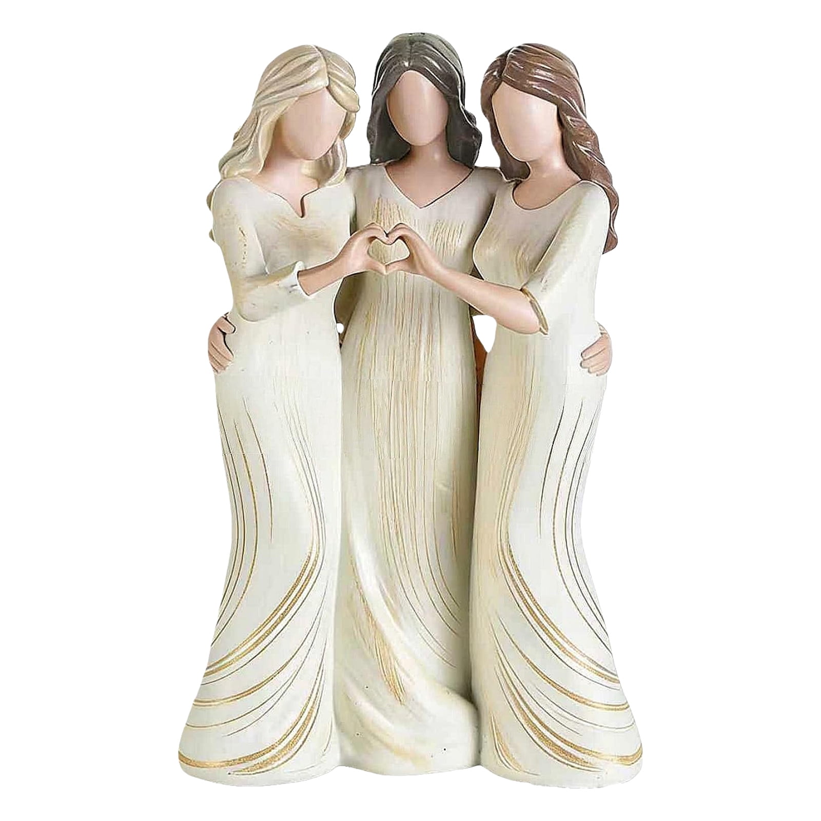 Friendship Resin Statue Female Decorative Miniature Statue Sisters Friendship Resin Statue Decorative Figurine for Women, for Friends & Sisters, Home Decor for Living Room Dorm Apartment