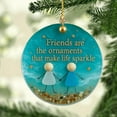 thumbnail image 1 of Friendship Sea Glass Christmas Ornament - 2D Acrylic Heart Hanging Decor, Meaningful Holiday Gift for Friend Sister or Coworker, 1 of 6
