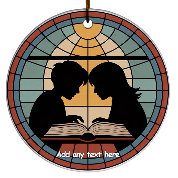 Friendship & Siblings Study Buddies Ceramic Ornament Holiday Ornament for Families with Custom Names, Christmas 2025 Tree Decoration