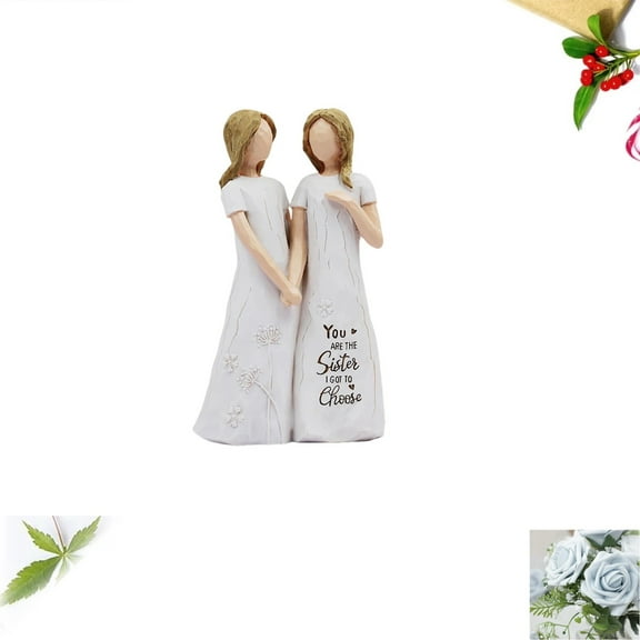 Friendship Souvenir Hand In Hand Girl Sister Statue - Home Table Decor, Great Sister Gifts for Women