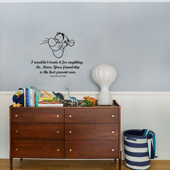 Friendship Tigger Winnie the Pooh Quote Cartoon Wall Sticker Art Decal for Girls Boys Room Bedroom Nursery Kindergarten House Fun Home Decor Stickers Wall Art Vinyl Decoration Size (8x10 inch)