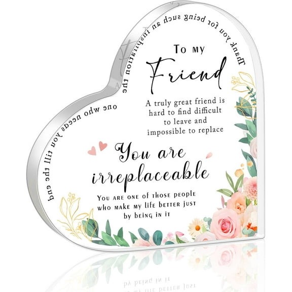 Friendship for Women Friend Bestie Unique Acrylic Heart Decor Sign Keepsake Acrylic Heart Tables Centerpiece Birthday Christmas Presents Idea for Sister