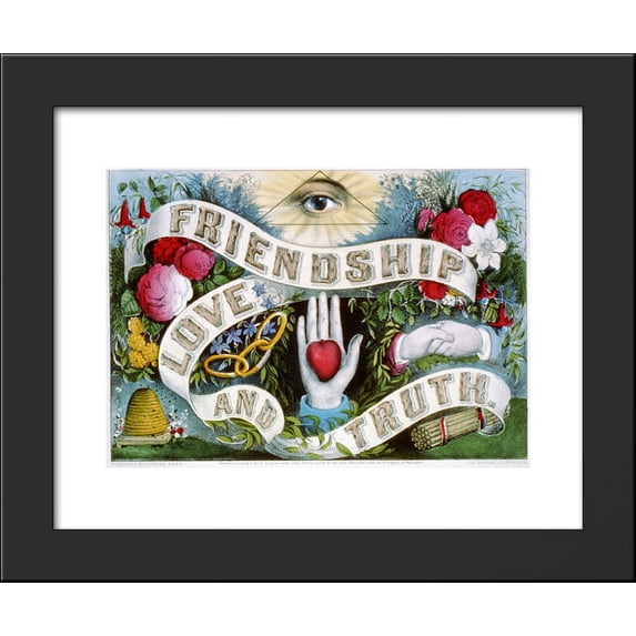 Friendship love and truth 20x24 Framed Art Print by Currier and Ives