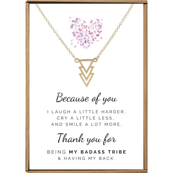 Friendship woman necklace, Best friends gifts for Women, Badass tribe presents, Besties squad matching jewelry, Gold Triangle pendant, Best friend jewelry for women, Soul sisters necklace