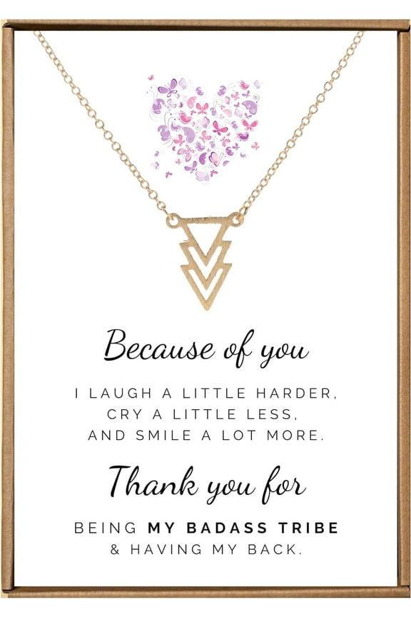 Friendship woman necklace, Best friends gifts for Women, Badass tribe presents, Besties squad matching jewelry, Gold Triangle pendant, Best friend jewelry for women, Soul sisters necklace