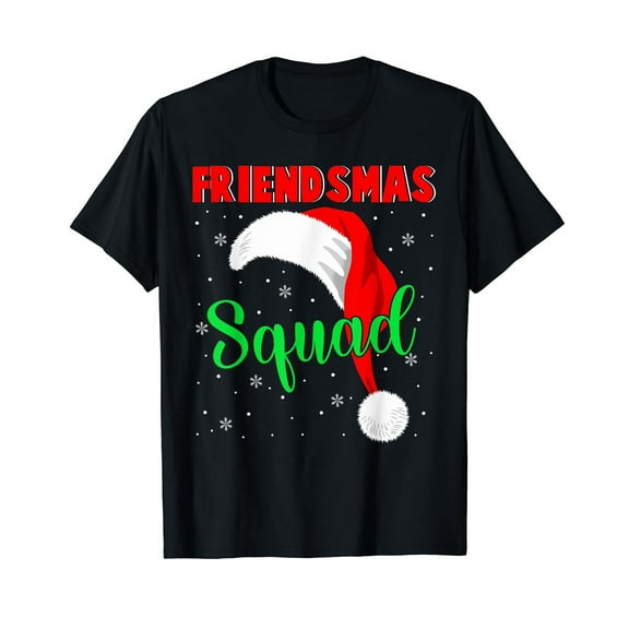Friendsmas Squad Cool Santa Hat Matching Friends Family Xmas T-Shirt