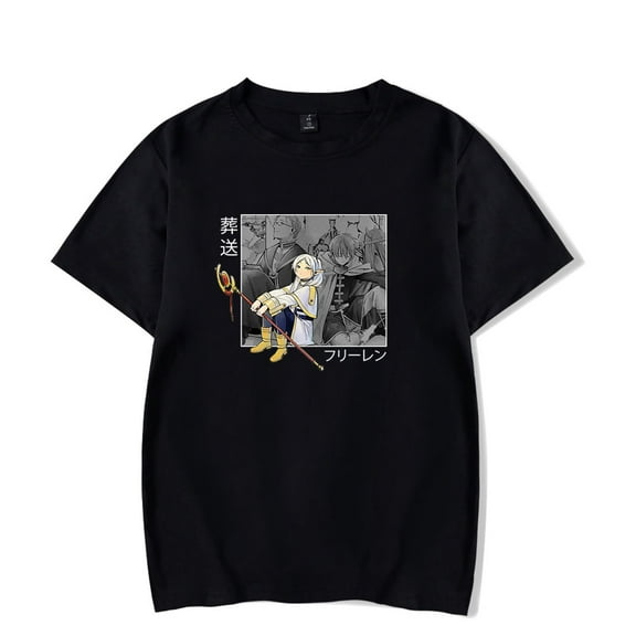 Frieren Anime T-shirt Women Men Crewneck Short Sleeve Tee Harajuku Summer Tops